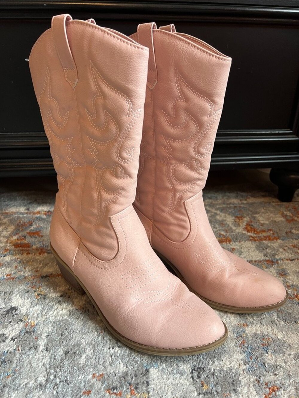 Size 8 - Charles Albert - Yeehaw Pink Cowboy Boots - 100% Vegan Leather